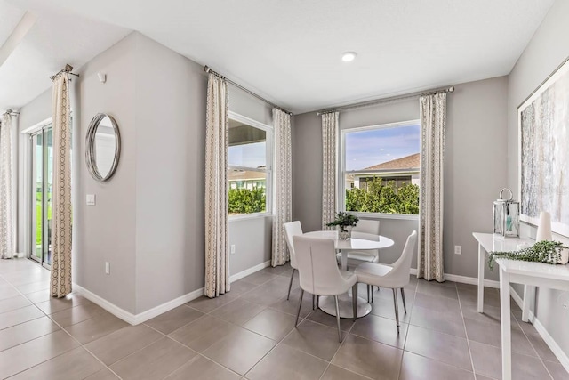 view of tiled dining area