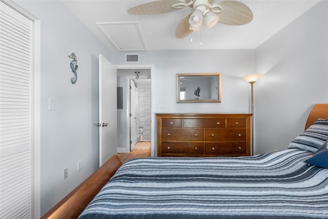 bedroom with ceiling fan