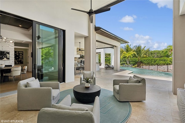 view of patio / terrace with ceiling fan