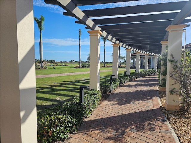 view of patio with a pergola