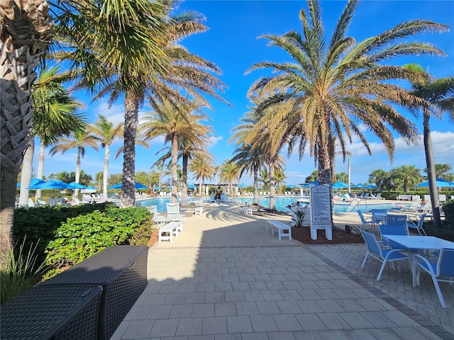 view of patio / terrace with a community pool