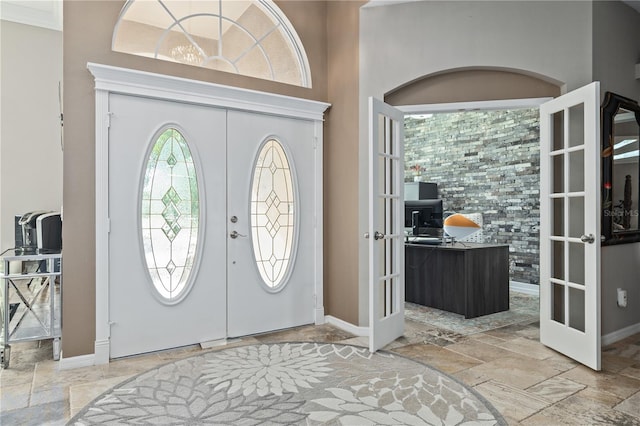 entrance foyer with french doors