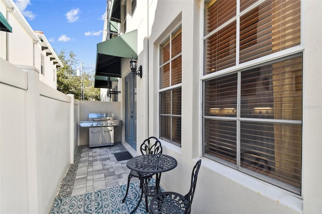 view of patio featuring grilling area