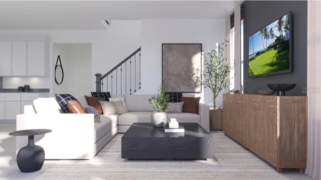 living room with plenty of natural light