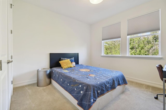 bedroom featuring carpet