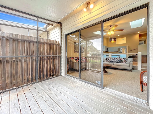 6262 93rd Ter N Unit 3904, Pinellas Park, FL 33782 - sunroom with ceiling fan and a skylight