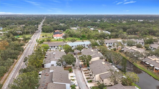 aerial overview of property's location with nearby suburban area