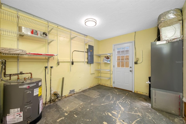 utilities with electric panel and water heater