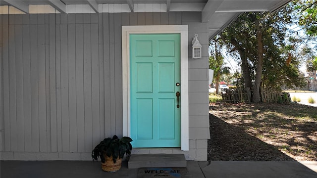 view of doorway to property