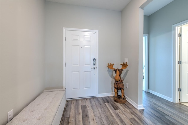 foyer featuring hardwood / wood-style floors