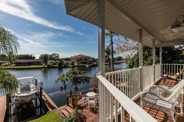 exterior space featuring a water view