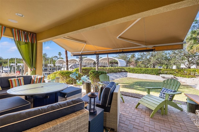 view of patio / terrace with an outdoor living space