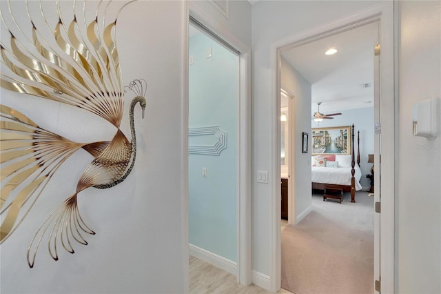 721 Manns Harbor Dr, Apollo Beach, FL 33572 - hall with baseboards and recessed lighting