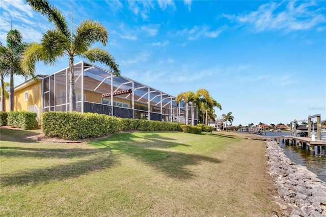 721 Manns Harbor Dr, Apollo Beach, FL 33572 - view of home's community with a lawn and a water view