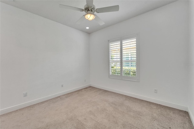 721 Manns Harbor Dr, Apollo Beach, FL 33572 - unfurnished room featuring light colored carpet, ceiling fan, and recessed lighting