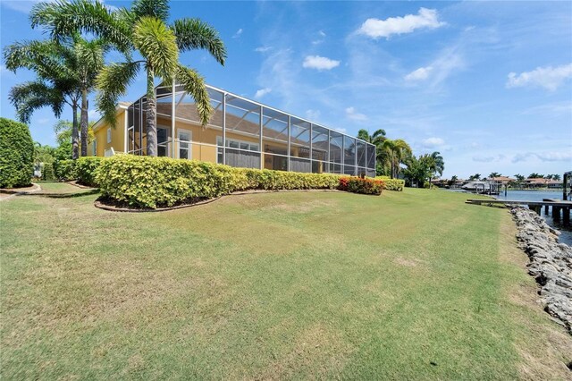721 Manns Harbor Dr, Apollo Beach, FL 33572 - view of green lawn featuring a water view