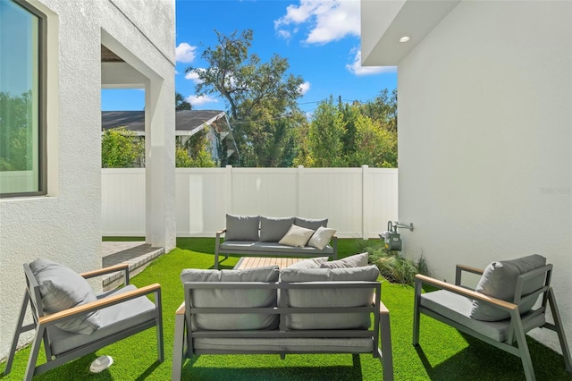 view of patio featuring outdoor lounge area