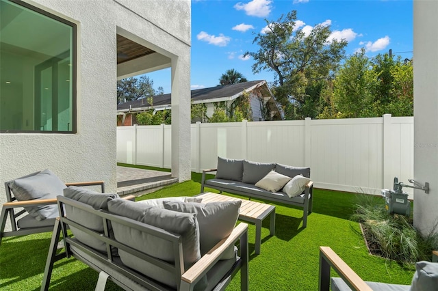 view of patio / terrace featuring an outdoor hangout area