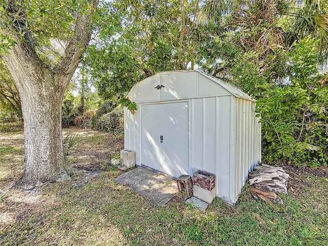 view of shed