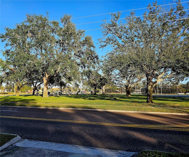 view of road featuring curbs