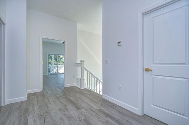 hall featuring light wood-type flooring