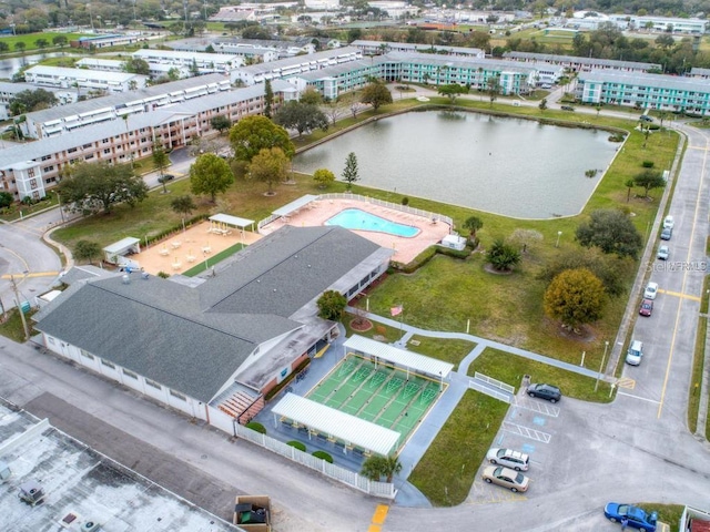 6000 20th St N Unit 114, Saint Petersburg, FL 33714 - aerial view of a pool area and a large body of water