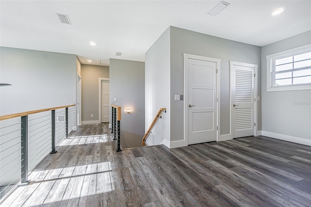 interior space featuring dark wood-type flooring