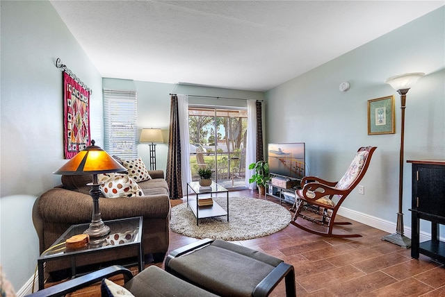 living room featuring hardwood / wood-style flooring