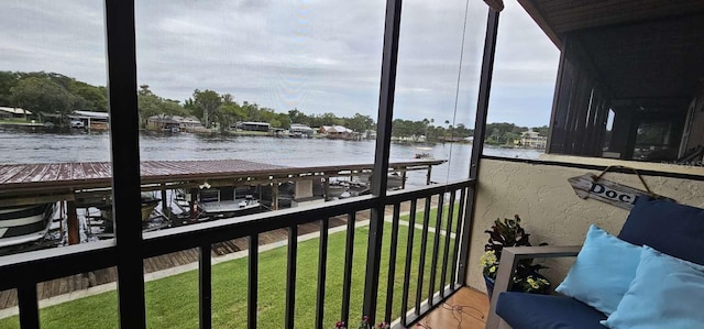 balcony with a water view