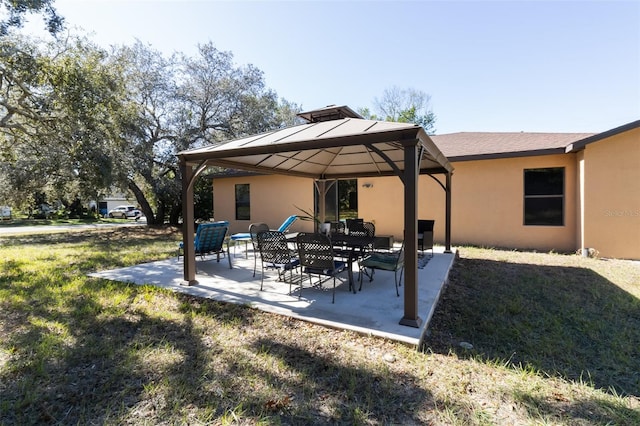 view of patio / terrace featuring a gazebo