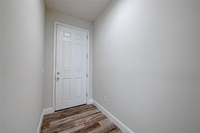 doorway to outside featuring hardwood / wood-style floors