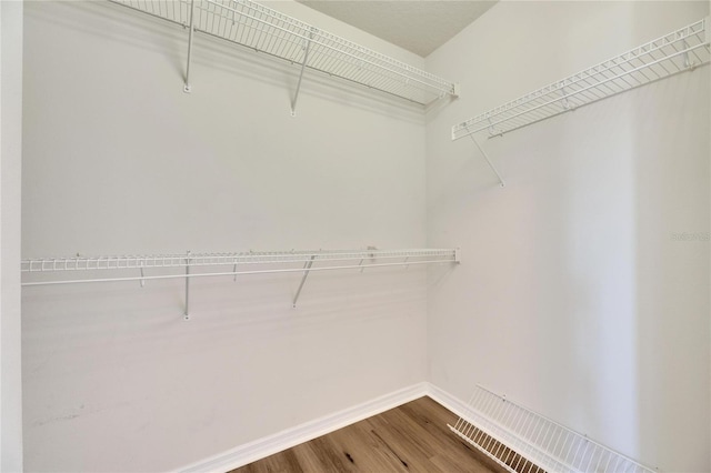 spacious closet featuring hardwood / wood-style flooring