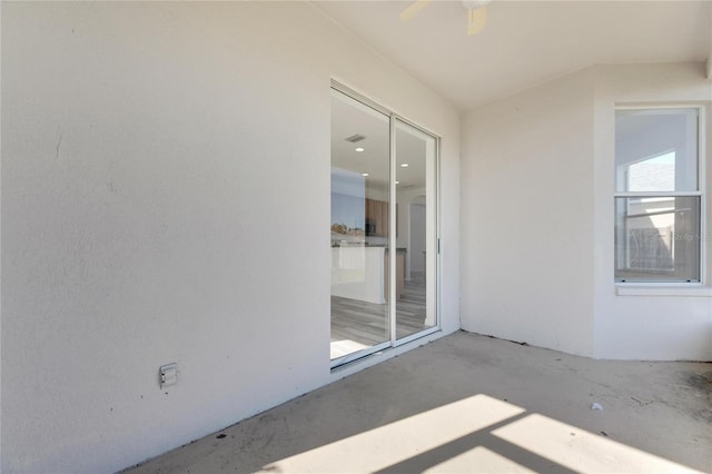 view of patio / terrace with ceiling fan