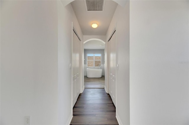 hall featuring dark hardwood / wood-style flooring