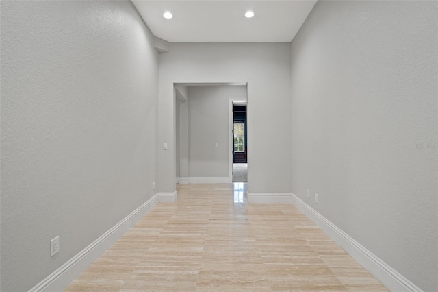 hallway featuring light wood-type flooring