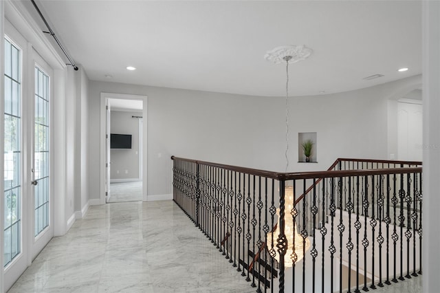 hall featuring french doors