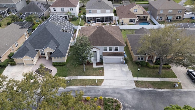 bird's eye view with a residential view