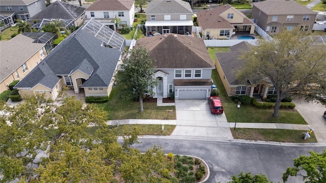 drone / aerial view featuring a residential view