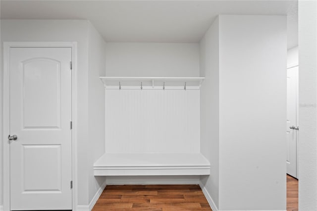 mudroom featuring hardwood / wood-style floors