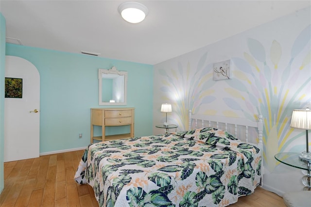 bedroom featuring light hardwood / wood-style flooring