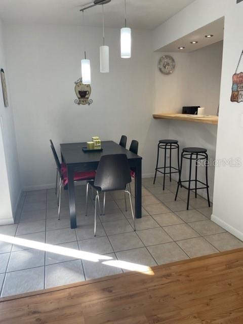 view of tiled dining room