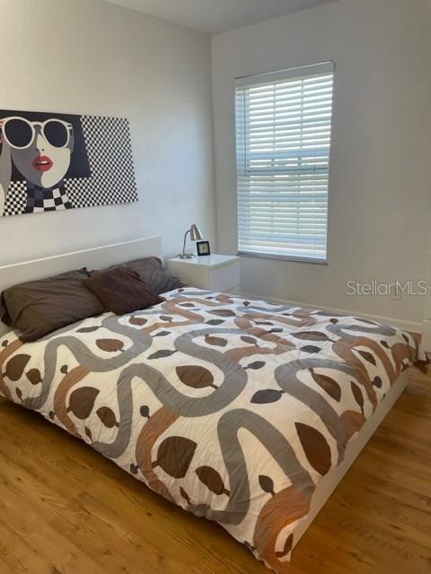 bedroom featuring light hardwood / wood-style flooring