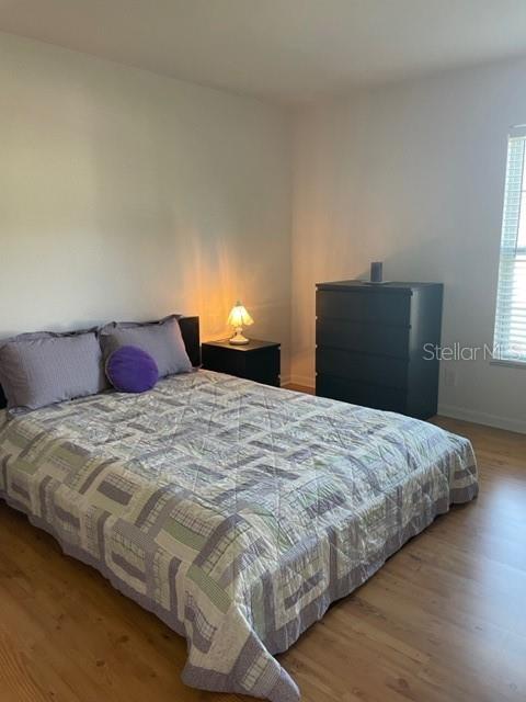 bedroom featuring light hardwood / wood-style floors