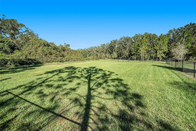 view of yard with a rural view