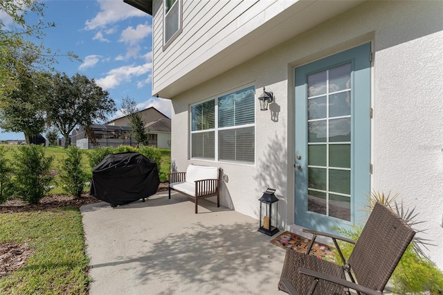 view of patio featuring area for grilling