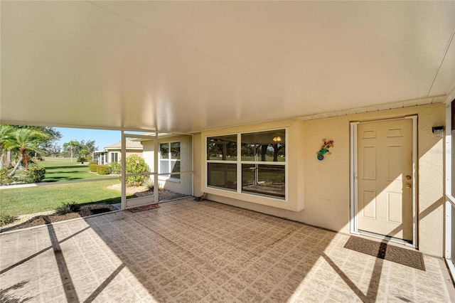 view of unfurnished sunroom