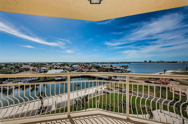 balcony with a water view