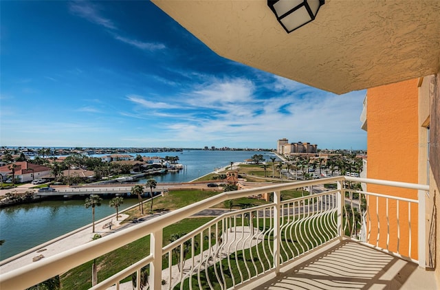 balcony with a water view