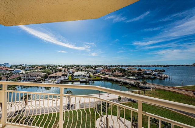 balcony with a water view