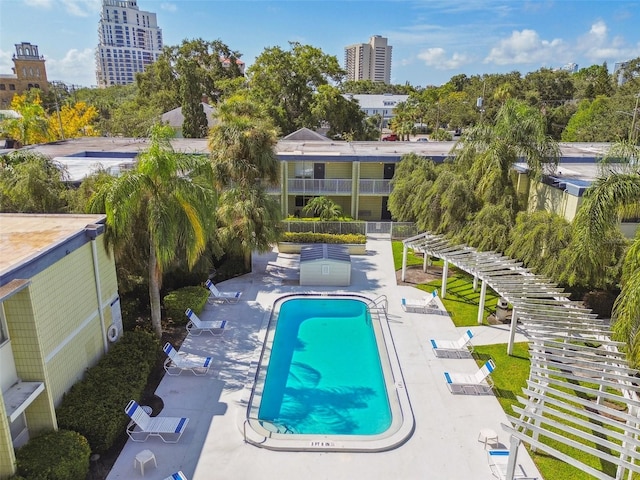 view of pool with a patio area